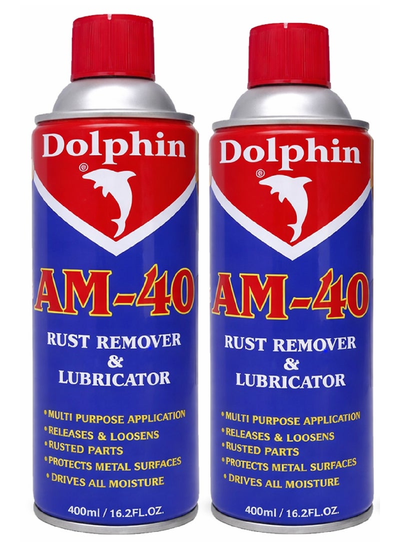 دولفين بخاخ مزيل الصدأ دولفين AM-40 سعة 400 مل - عبوة من قطعتين - Image 1